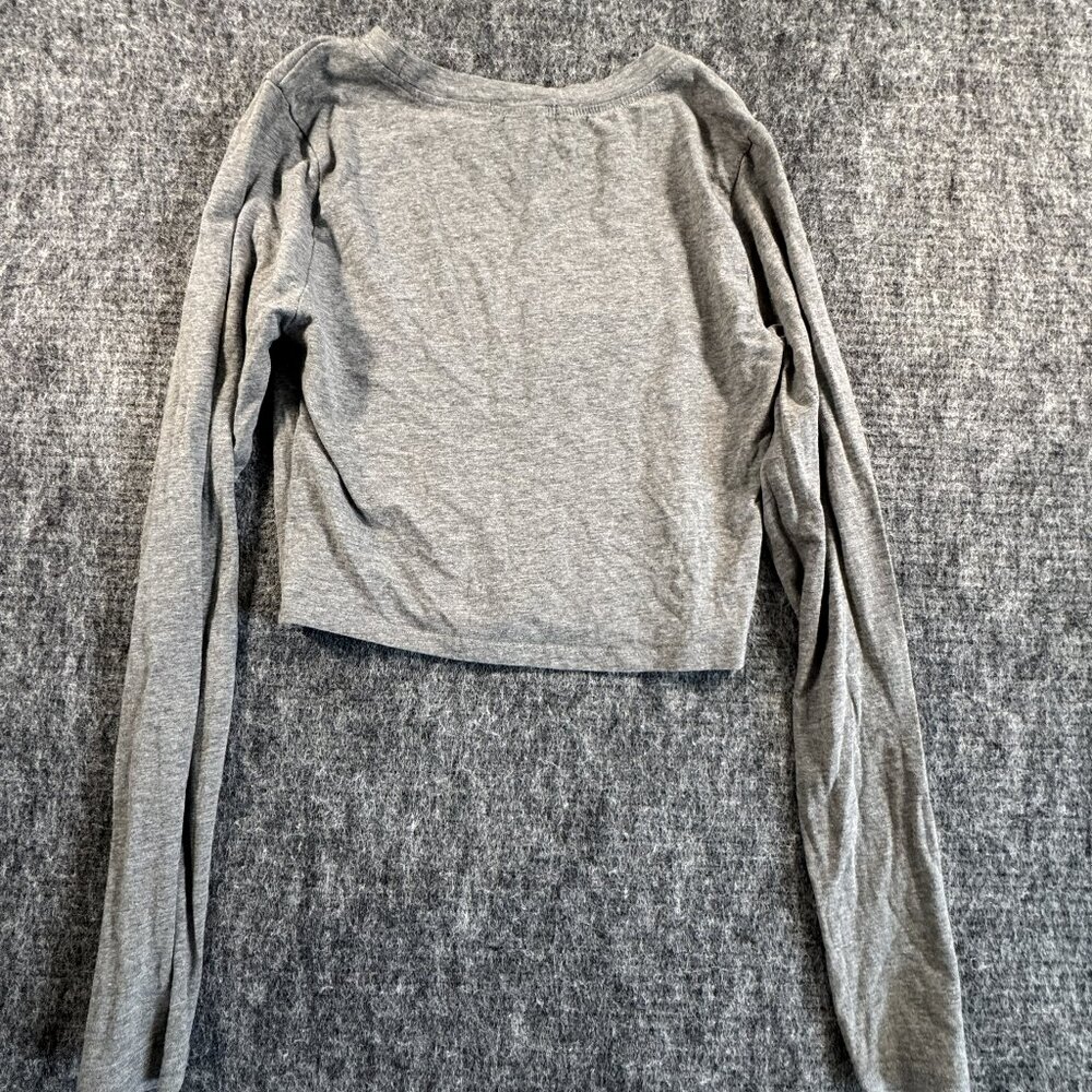 Fashion Nova Charcoal Grey cropped long sleeve Size S